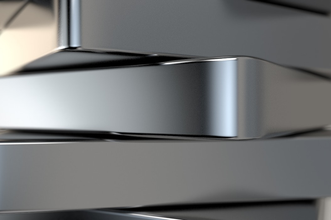 3d rendering of Metal, chrome plates,